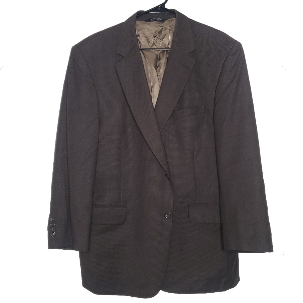 Jos A Bank Blazer Mens 44R Brown 2 Button Sports Coat Suit Jacket Career Office